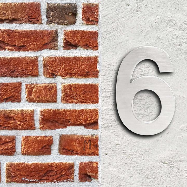 Immagine prodotto Wiltec Numero civico 6 Numero civico in acciaio inox moderno design 3D antiruggine