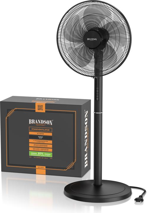 Actual product image Brandson Standventilator, Fernbedienung, DC, leise, energiesparend, Oszillation, Timer, 43 cm Ø, 12 Stufen (59 dB)