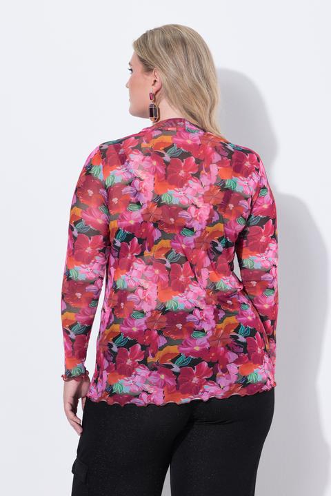 Produktbild Miamoda Meshshirt, Slim Fit, Leo, Stehkragen, Langarm (48)