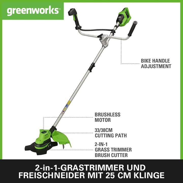 Actual product image Greenworks Brushless Cordless String Trimmer with Harness (Trim line)