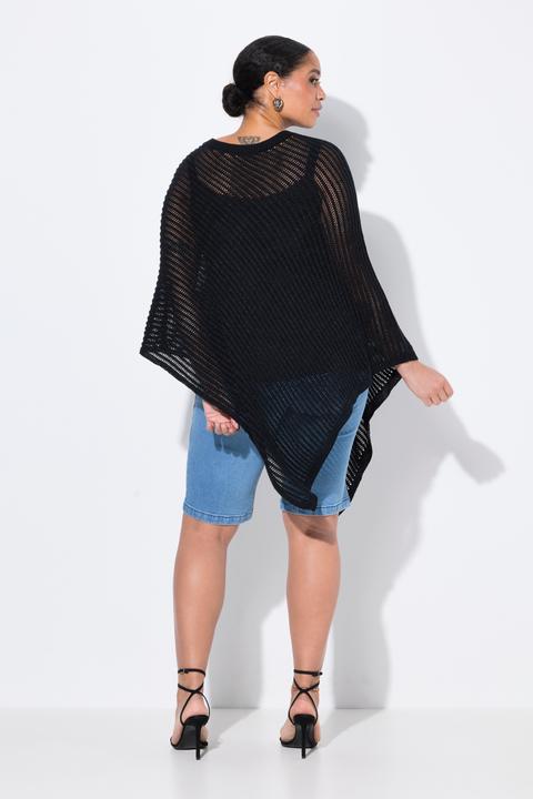 Actual product image Miamoda Poncho, oversized, Glitzer-Strick, Zipfelsaum (42, 44, 46, 48)