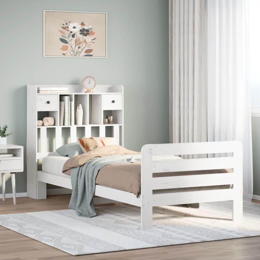 Thumbnail - VidaXL, Bett, Massivholzbett Holzbett Bett Einzelbett mit Regal ohne Matratze 75x190cm (75 x 190 cm)