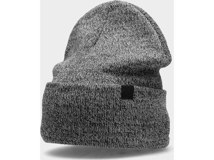 4F Czapka męska średni szary melanż H4Z22 CAM005 24M M