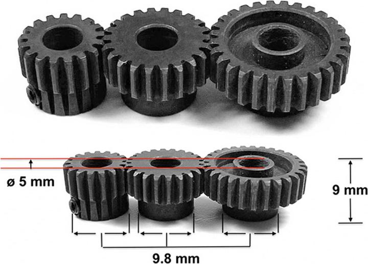 Actual product image Absima motor pinion 25 teeth / module 0.6 / 3.2mm bore / steel