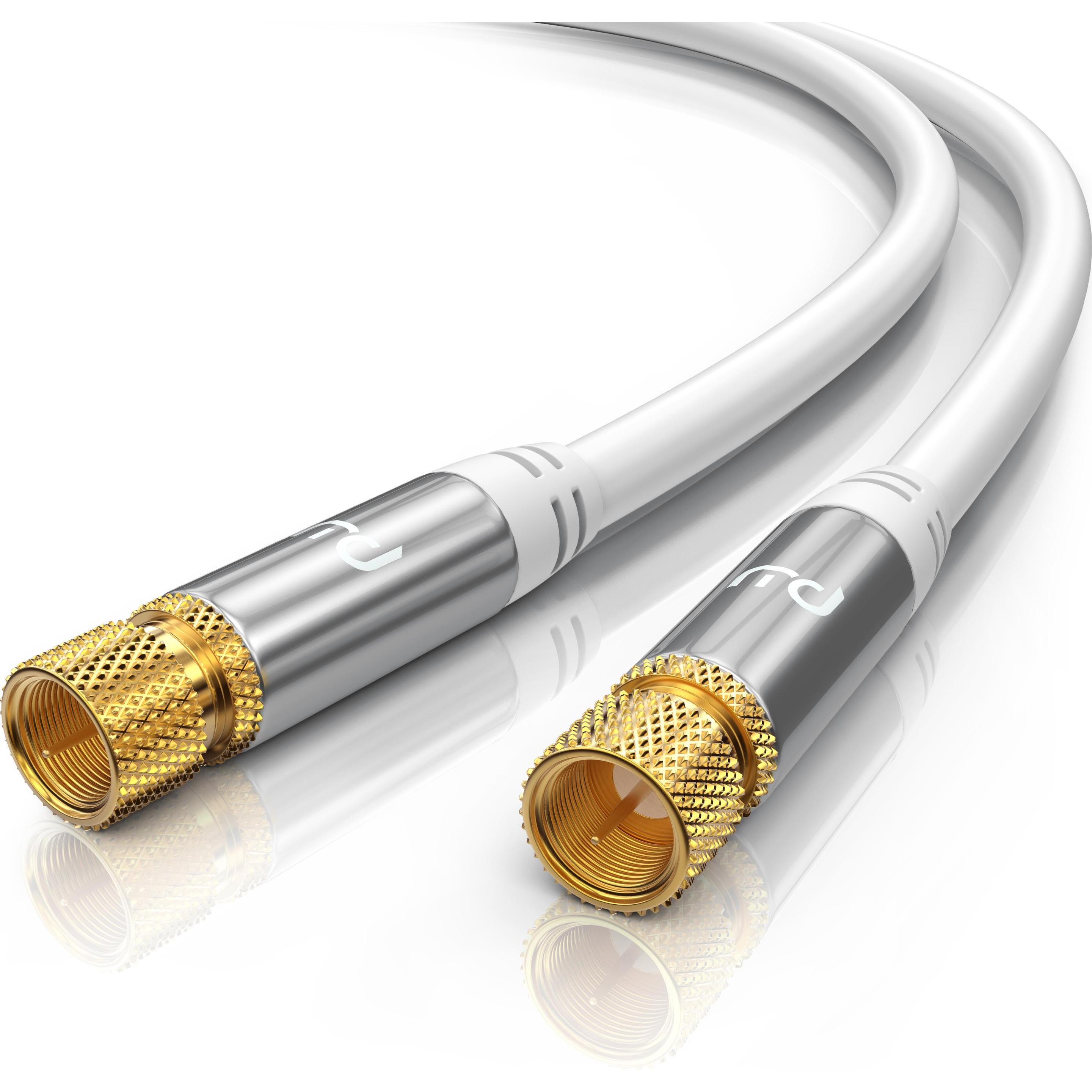 Primewire SAT Kabel HDTV - Premium SAT Koaxialkabel - TV HDTV Radio DVB-T DVB-C DVB-S DVB-S2, 4 Fach Schirmung (135 dB, ...