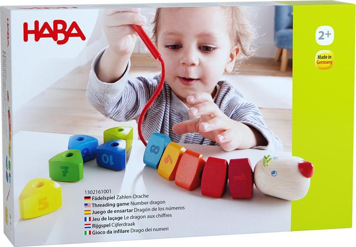 Actual product image Haba Threading game number-dragon