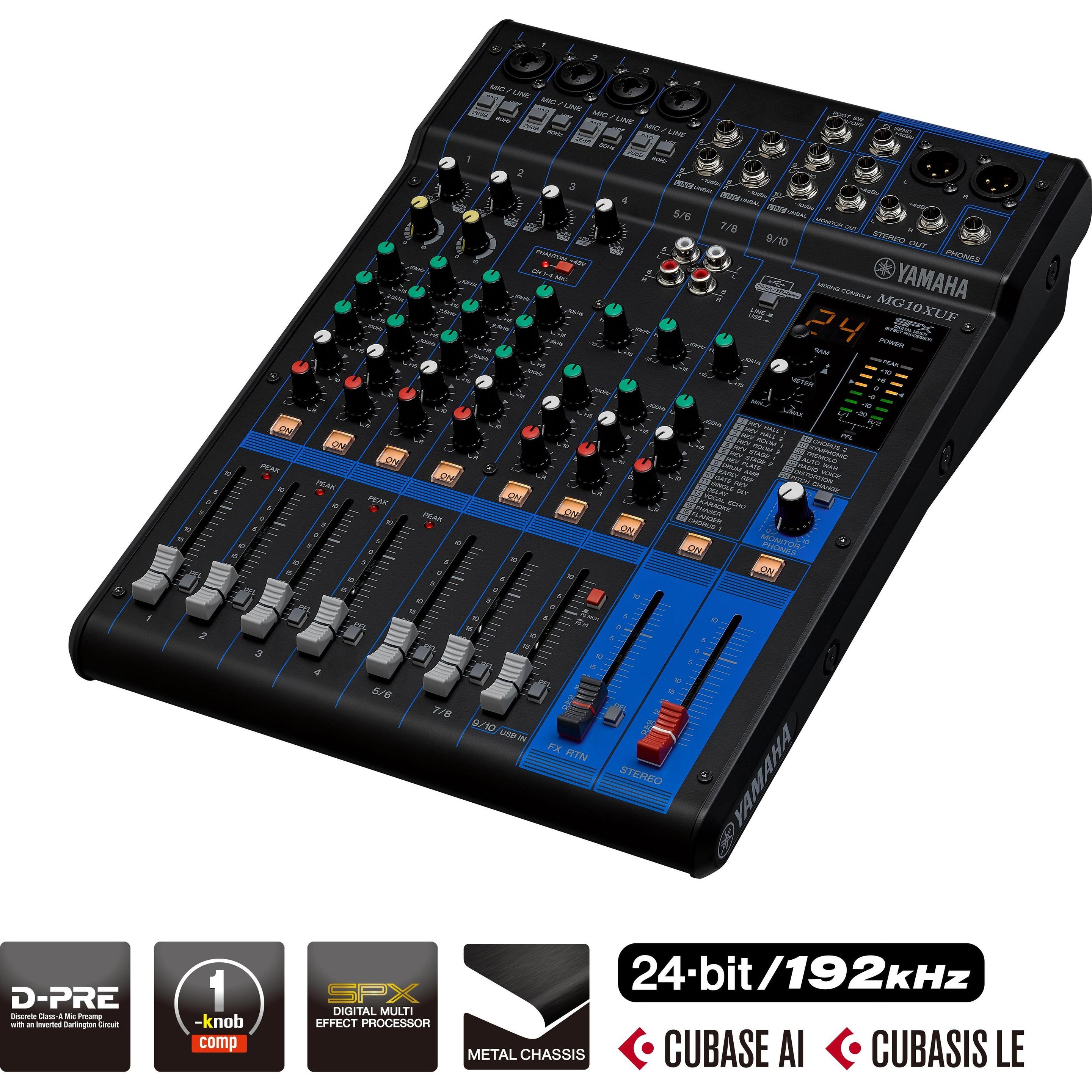 Yamaha MG10XUF (Mixer da studio e live), Mixer audio, Nero