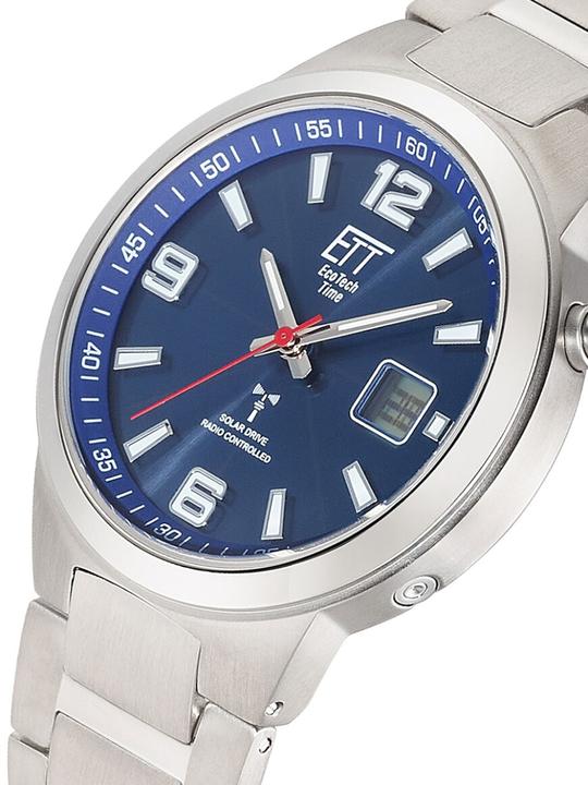 Produktbild ETT Eco Tech Time EGT-11709-32M Herrenuhr Funk Solar Drive Everest Gents Titan 41mm 5ATM (Funkuhr, 41 mm)