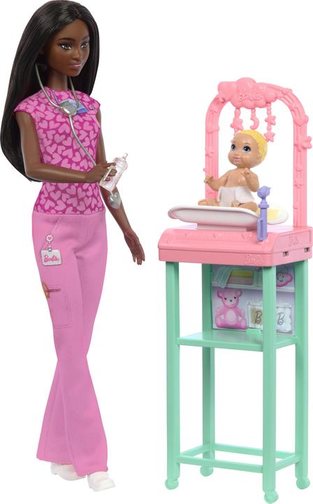 Mattel Barbie You Can Be Anything - Baby Doctor Dark Skin With Child για 3+ ετών JCR73