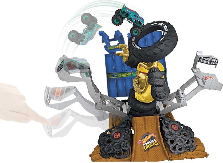 Actual product image Hot Wheels Monster Trucks ARENA SMASHERS™ MEGA-WREX™ VS CRUSHZILLA TAKEDOWN™ Playset