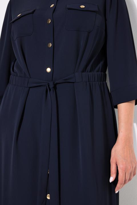 Produktbild Ulla Popken Hemdblusenkleid, Goldknöpfe, Hemdkragen, 3/4-Arm (58)