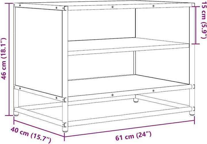 Immagine prodotto VidaXL Mobile TV Mobile TV basso Tavolo TV Aspetto rovere marrone (61 x 40 x 46 cm)