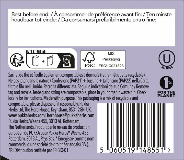 Nährwerte und Zutaten Pukka Gorgeous Earl Grey (40 g)