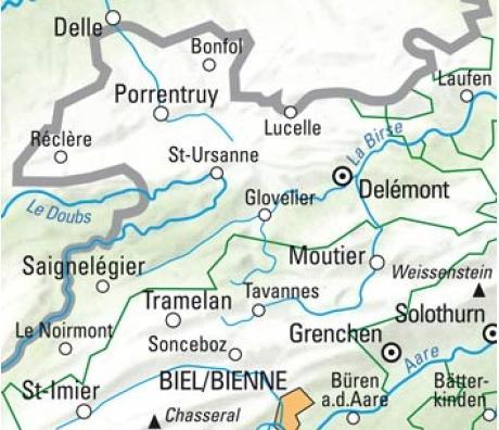 Actual product image Bike map Jura-Delsberg-Biel