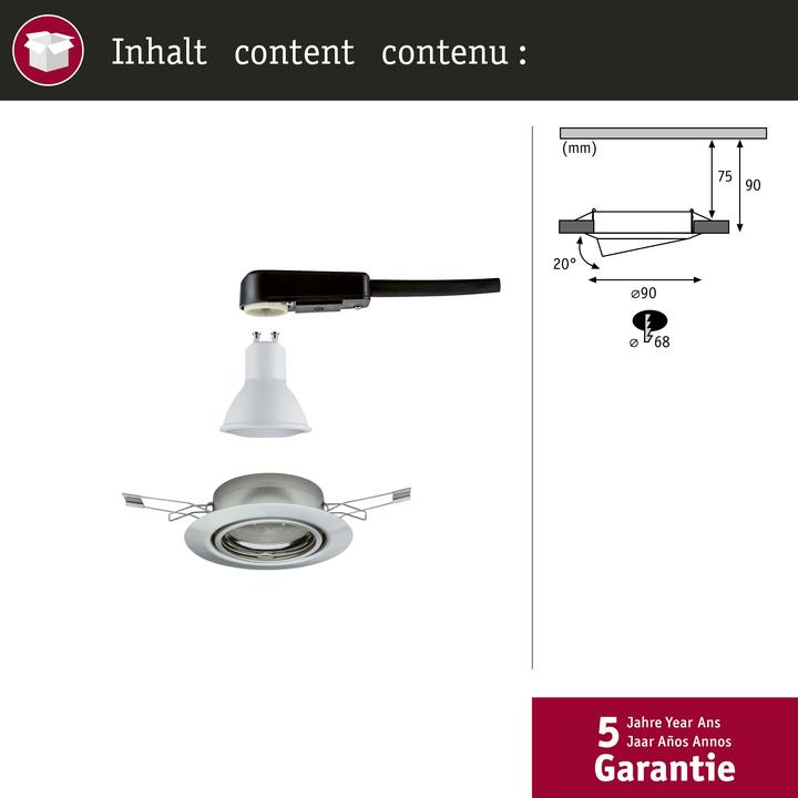 Produktbild Paulmann Einbauleuchte Nova Set (350 lm, GU10)