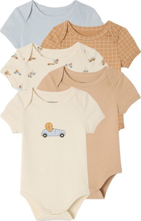 Actual product image Vertbaudet Bio-Kollektion: 5er-Pack Baby Kurzarm-Bodys in Schlupfform (56)