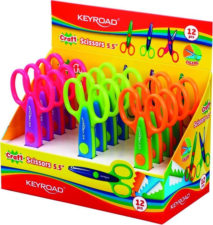 Actual product image Keyroad Craft scissors, decorative, zigzag, 14 cm, display, mixed colours (14 cm)