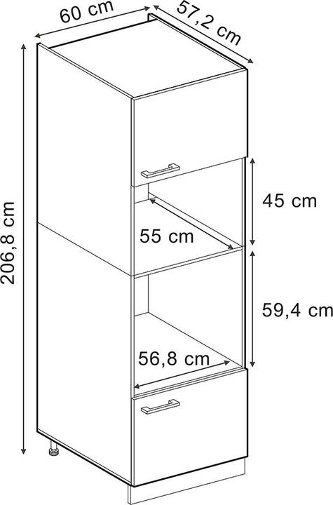 Immagine prodotto Vicco Mikrowellenschrank R-Line (60 x 57.20 x 206.80 cm)