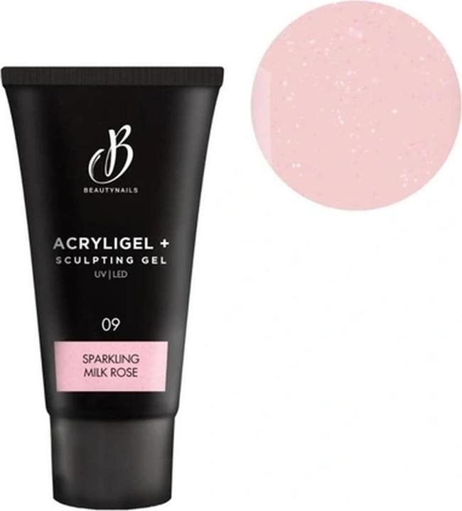 Beautynails Acryligel+ Tube Sparkling Milk Rose 30g (Kunstnägel, Sparkling Milk Rose)