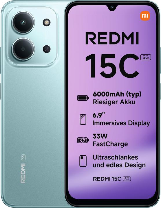 Xiaomi Redmi 15C (128 GB, Mint green, 6.90", Dual SIM, 5G)