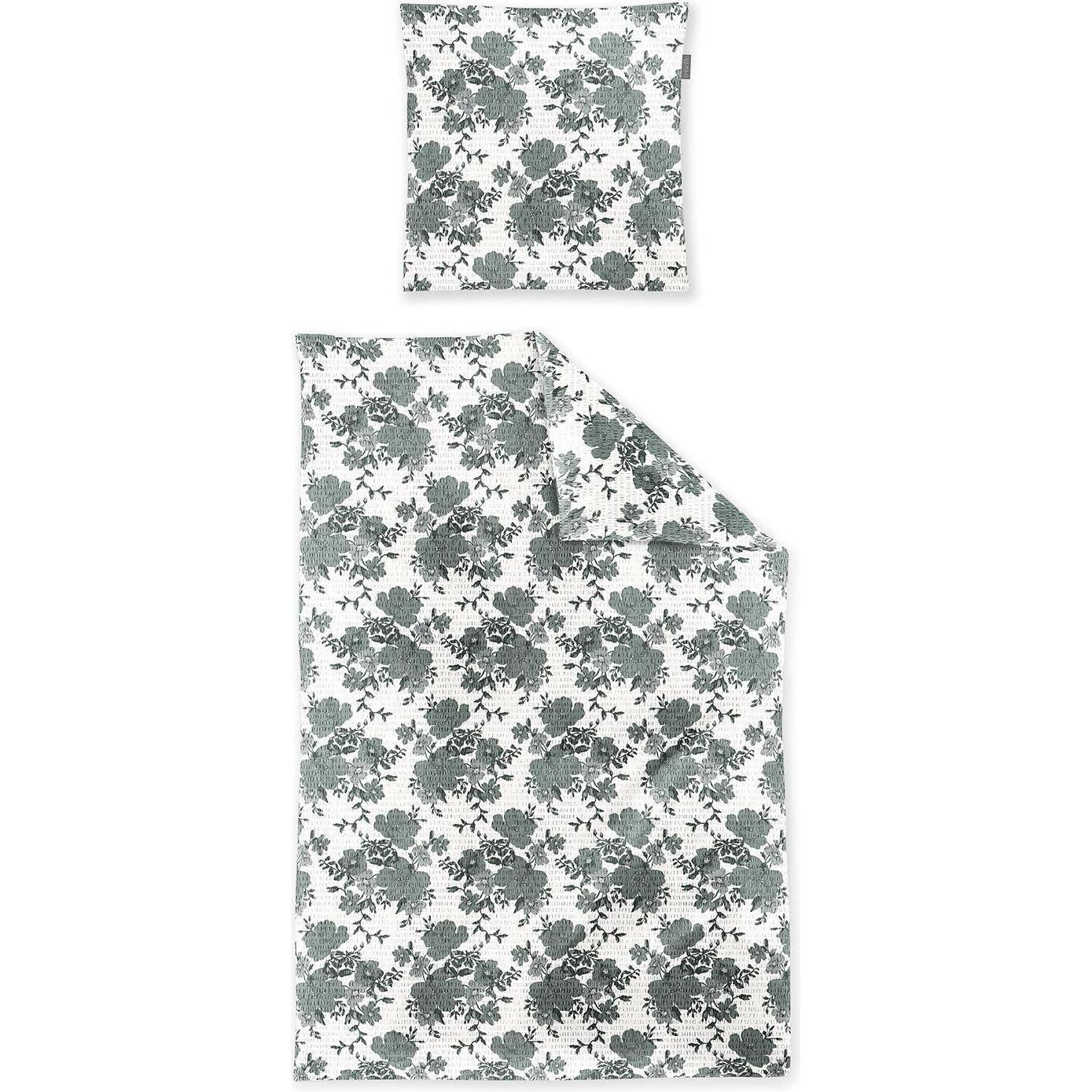Irisette, Bettwäsche, Seersucker Bettwäsche Easy Grimsby salbei (Bettwäsche Set, 135x200 cm + 80x80 cm)