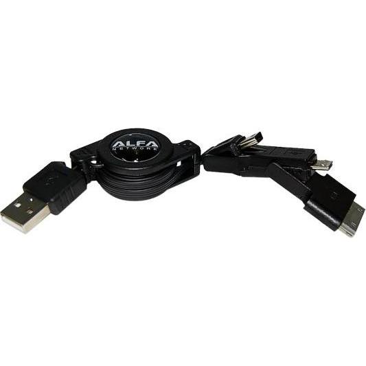 Alfa Network AUSBC-301 - universelles Lade-/Datenkabel, USB-Adapter, 3-in-1, USB Kabel
