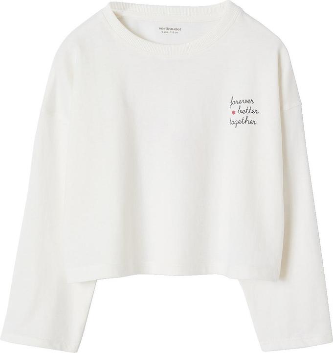 Produktbild Vertbaudet Mädchen Cropped-Shirt mit langen Ärmeln und Recycling-Baumwolle (158)