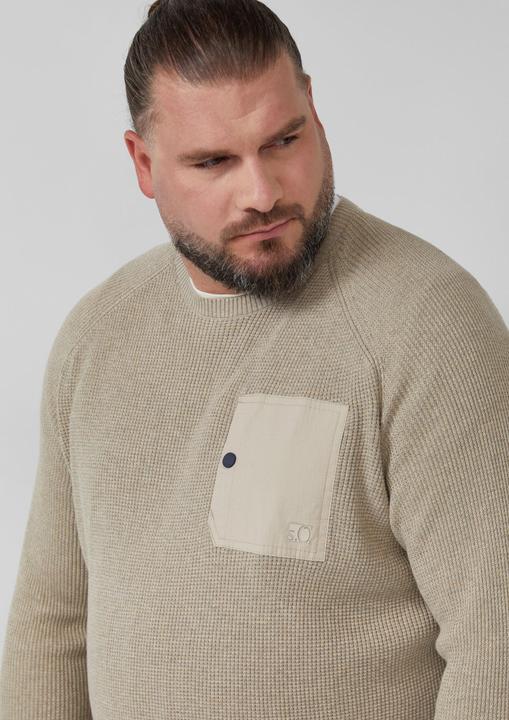 Produktbild s.Oliver Strickpullover Baumwoll-Pullover mit aufgesetzter Brusttasche (5XL)