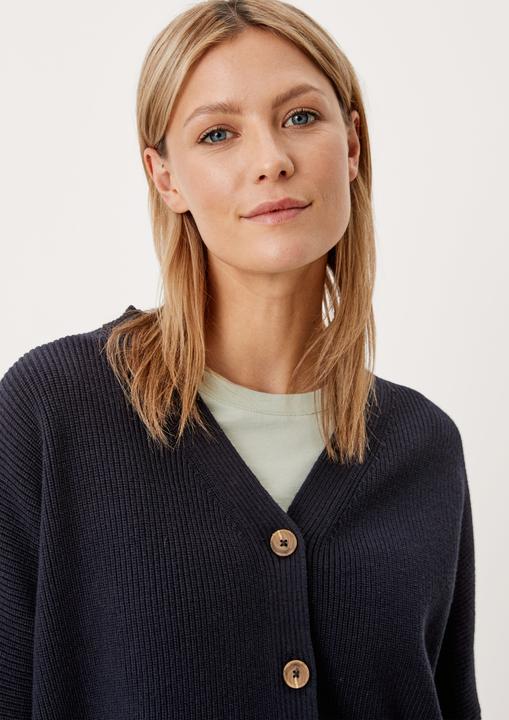 Produktbild s.Oliver Strickjacke Cardigan mit Rippstruktur (L)