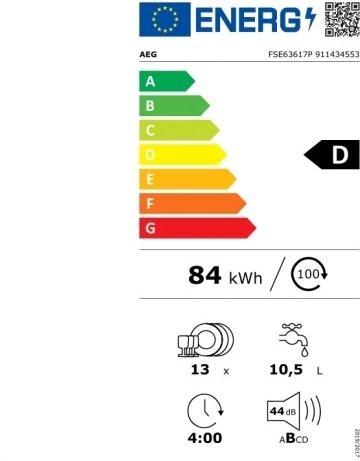 Energy Label AEG GeschSp. FSE63617P D wh