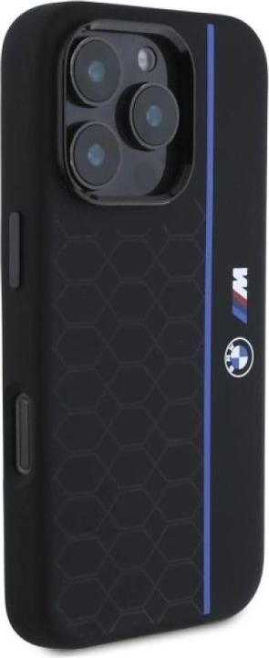 Produktbild BMW BMHMP16L23SHEB iPhone 16 Pro 6.3" czarny/black hardcase Silicone Hexagon Blue Line MagSafe (Apple iPhone 16 Pro)