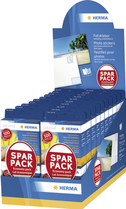 Actual product image Herma 1x20 photo stickers double pack 2x500 pcs. economy pack in display