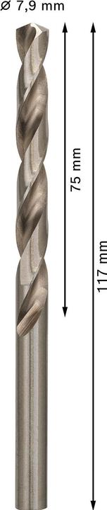Actual product image Bosch Professional Zubehör PRO Metal HSS-G twist drill, 7.9 x 75 x 117 mm (7.9 mm)