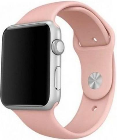 pasek Silicon Apple Watch 42/44/ 45 mm różowy/pink (Stainless steel)
