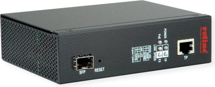 Actual product image Roline Industrial converter Gigabit Ethernet - Dual Speed 100/1000 Fibre, with PoE function
