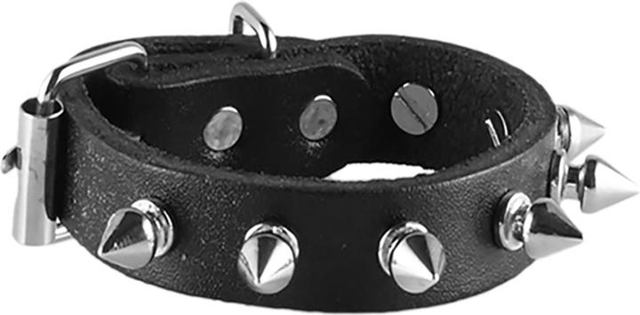 Produktbild Star Piercing Lederarmband schwarz mit Cones (Leder, ohne Messing)