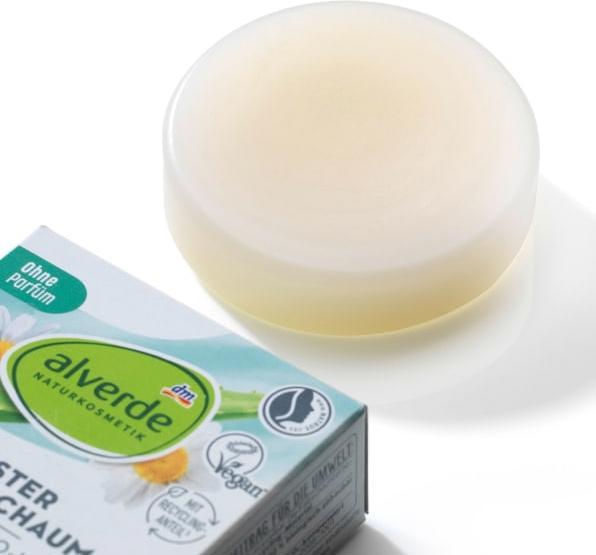 Immagine prodotto dm alverde Aloe vera organica solida, camomilla organica (50 ml, Schiuma da barba)