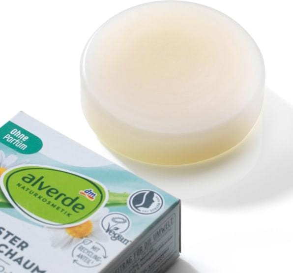 Actual product image dm alverde Solid organic aloe vera, organic camomile