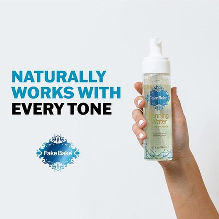 Image du produit Fake Bake Tanning Water self-tanner sous forme de mousse à l'eau 198ml + gant (Spray autobronzant, 198 ml)