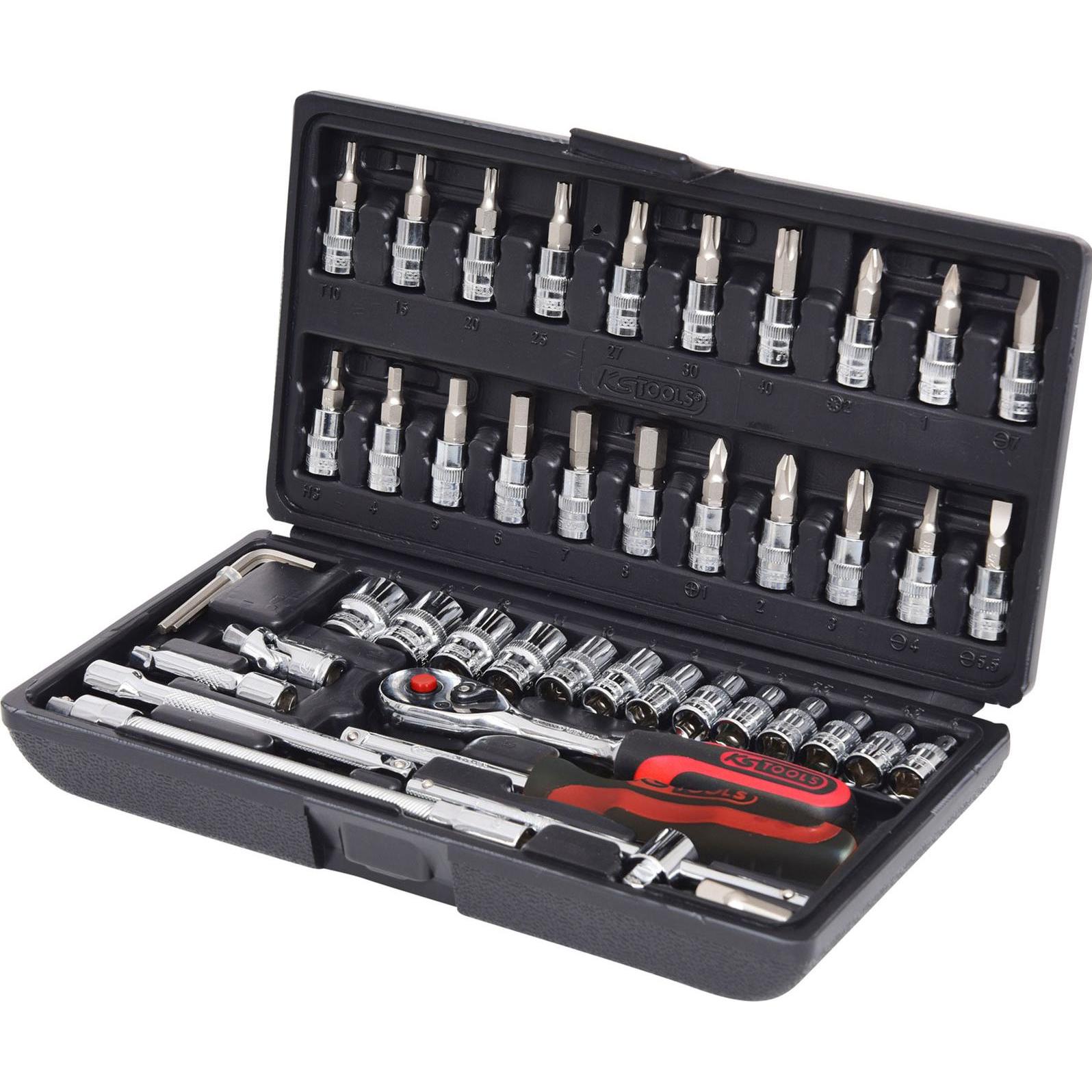 KS Tools, Steckschlüssel + Stecknuss, 1/4" CHROMEplus Steckschlüssel-Satz (14 mm, 12 mm, 13 mm, 10  mm, 11 mm, 8 mm, 5 m...