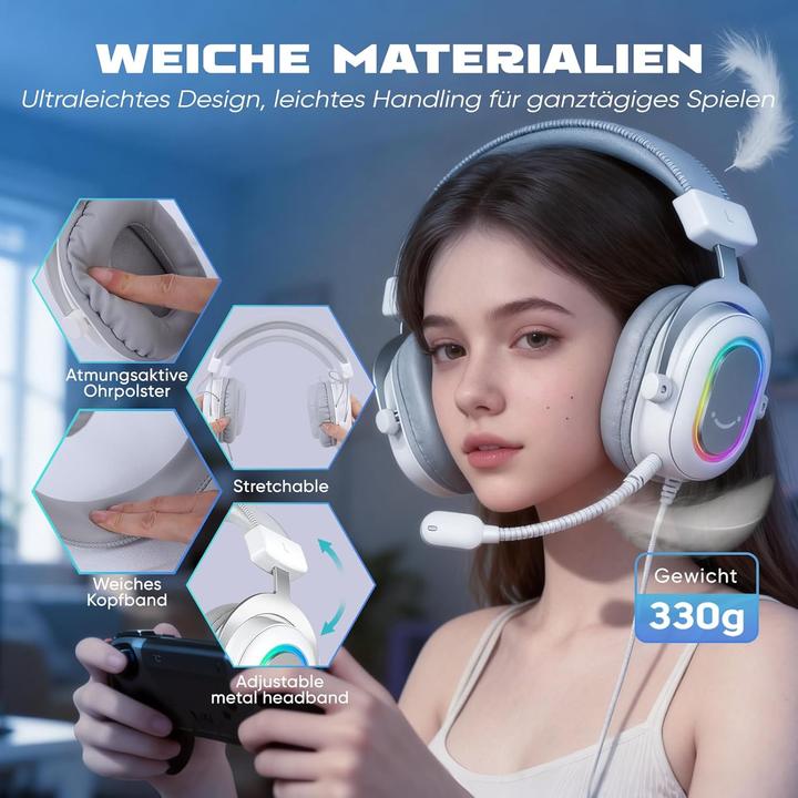 Actual product image Fifine Gaming Headset mit Mikrofon, Surround Sound, USB (Cable)