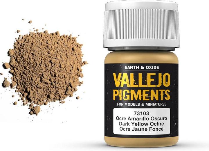 Produktbild Vallejo VAL-73.103 - Pigments - Dark Yellow Ocre, 35 ml (35 ml)