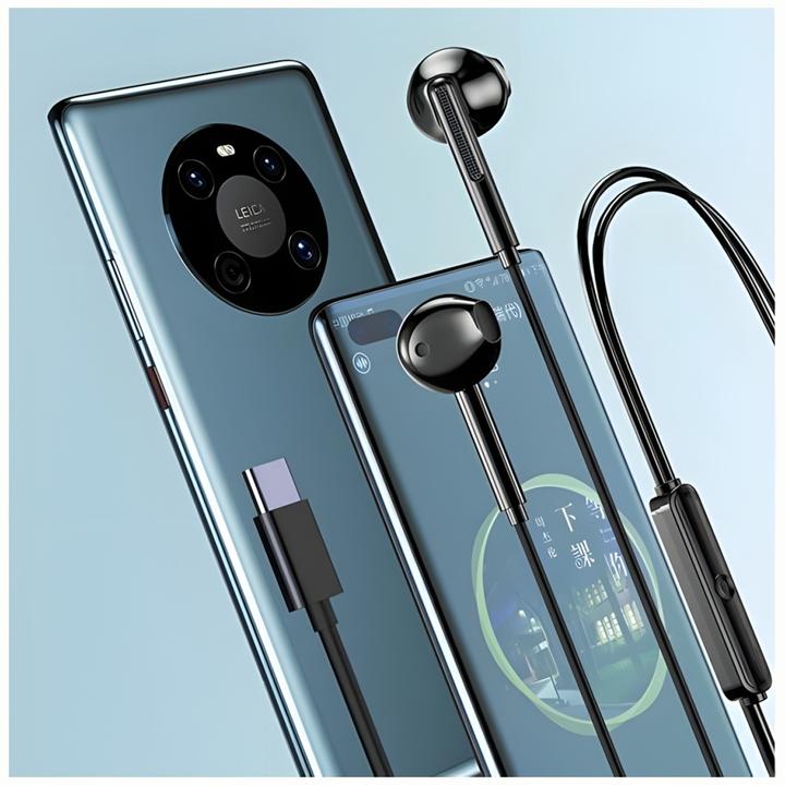 Actual product image Awei słuchawki stereo PC-7T USB-C 1.2m czarny/black (Cable)