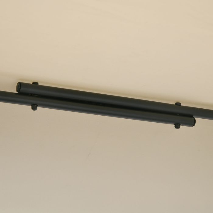 Produktbild Swisshandel24 Gartenbar-Set Rattan Bartisch mit 4 Barhockern, mit Dach, Sitzgruppe, Fussstütze, Schwarz, Stahl