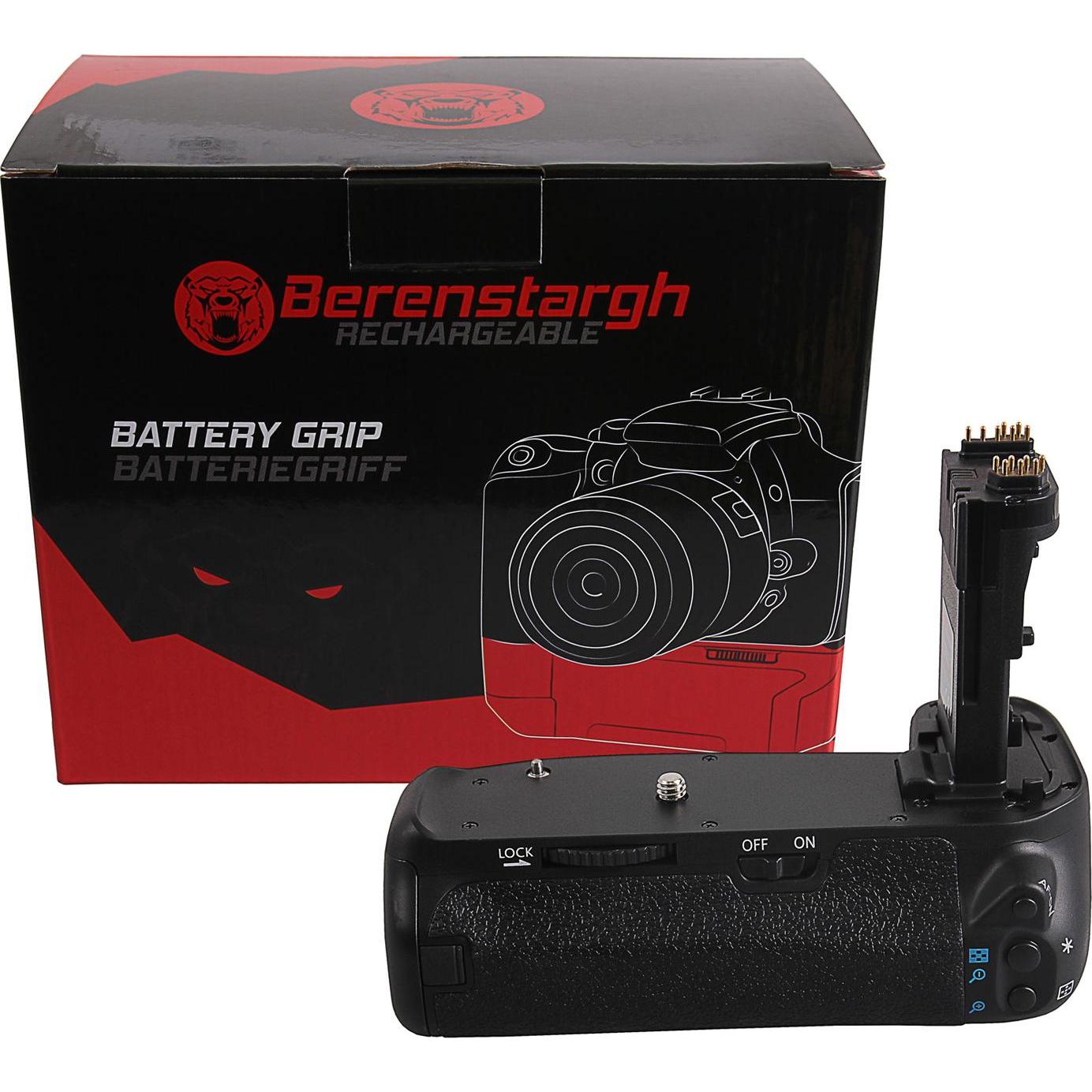 Berenstargh Battery grip per Canon EOS 70D 80D 90D BG-E14H per 2 batterie LP-E6 (Maniglia della batteria), Impugnatura + Battery grip