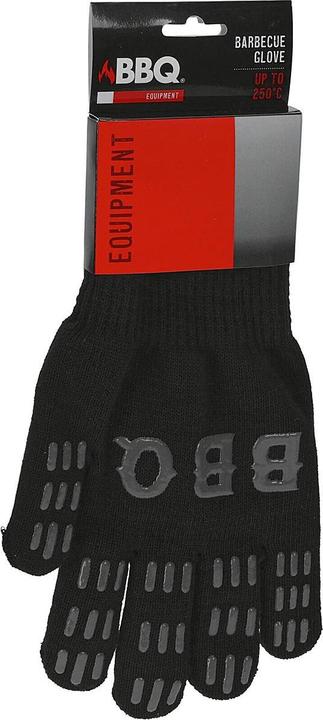 Barbecuehandschoen zwart (Siliconen coating, 70% polyester, 30% katoen)
