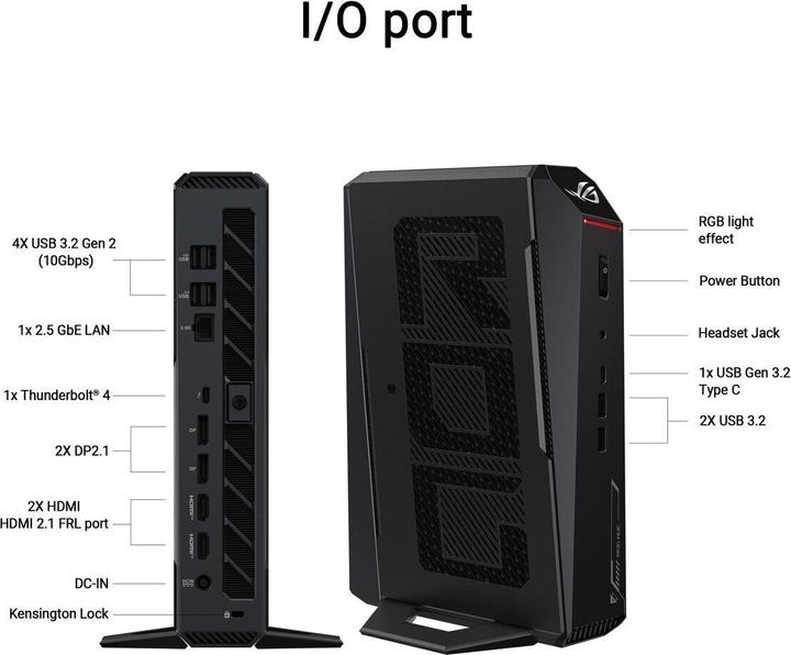 Produktbild ASUS ROG NUC 15 (1000 GB, 32 GB, Intel Core Ultra 9 275HX, GeForce RTX 5070 Ti)