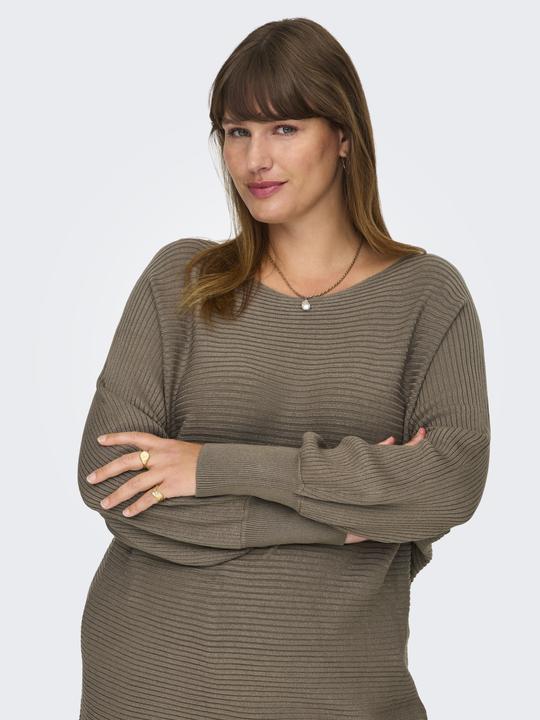 Produktbild Only Knit Fit U-Boot Ausschnitt Gerippte Ärmelbündchen Pullover Strickpullover (M)