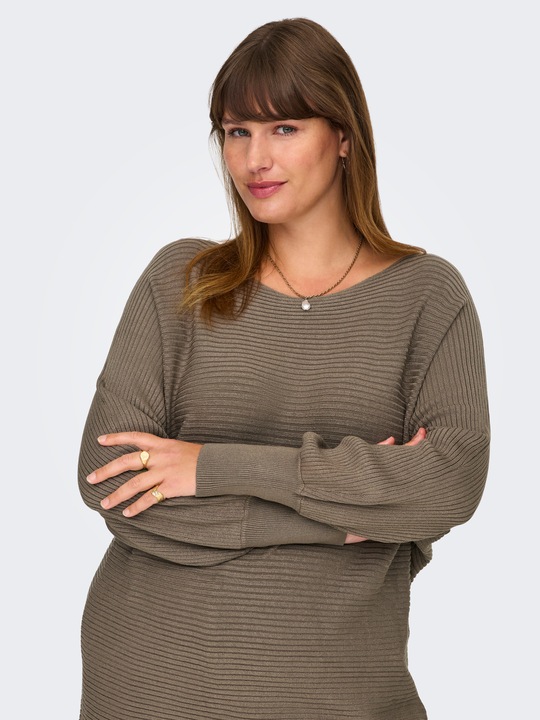 Image du produit Only Knit Fit Encolure U-Boot Poignets côtelés Pulls en maille (M)