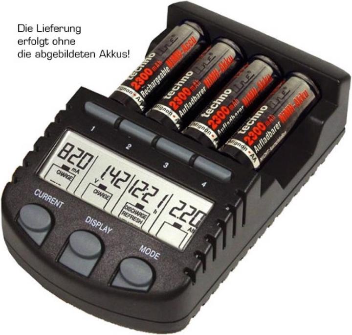 Produktbild AccuCell Schnell-Ladegerät mit Entladefunktion und LCD-Display (1 Stk., AAA, AA, 3000 mAh, Ladegerät ohne Akku)